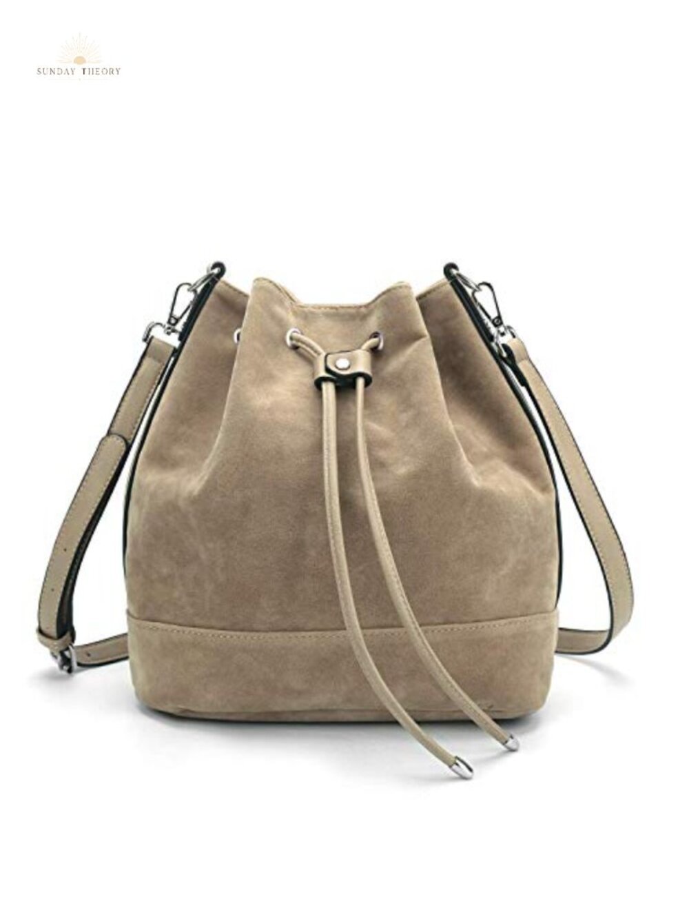 Vegan Suede Bucket Bag Crossbody Shoulder Purse for Women